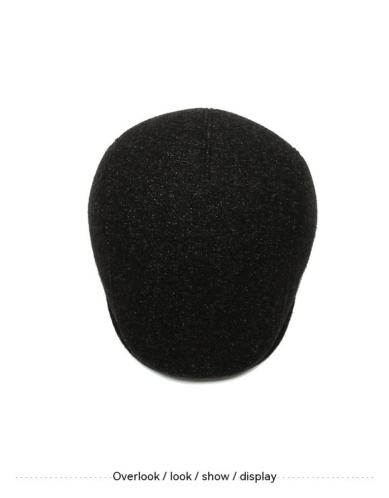Outdoor Cycling Warm Short Brim Beret Middle-aged And Elderly Men Ear Protection Advance Hats - globaltradeleader