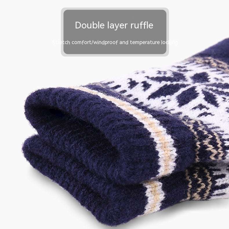 Winter Warm Fleece-lined Thick Cycling Outdoor Knitted Gloves - globaltradeleader