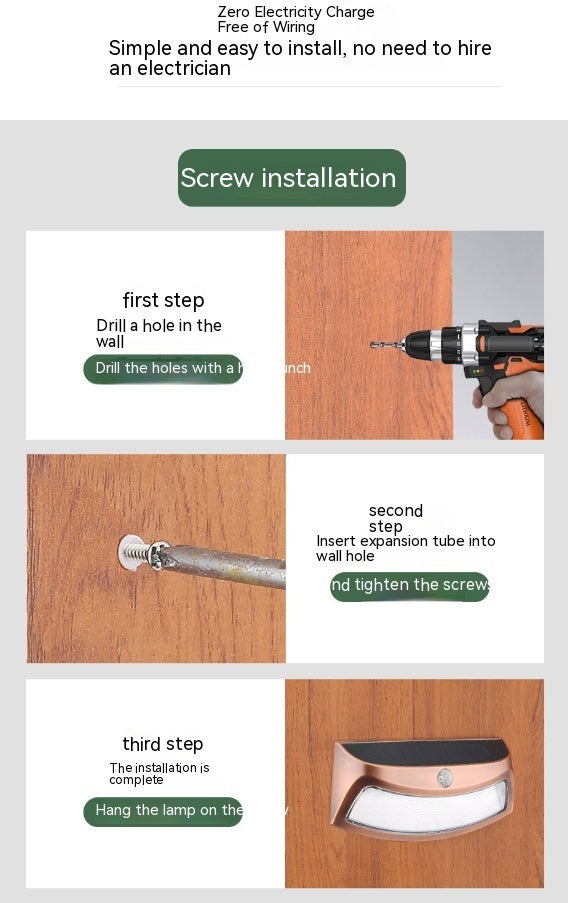 Solar Outdoor Retro Decorative Courtyard Villa Garden Wall Lighting Wall Lamp - globaltradeleader