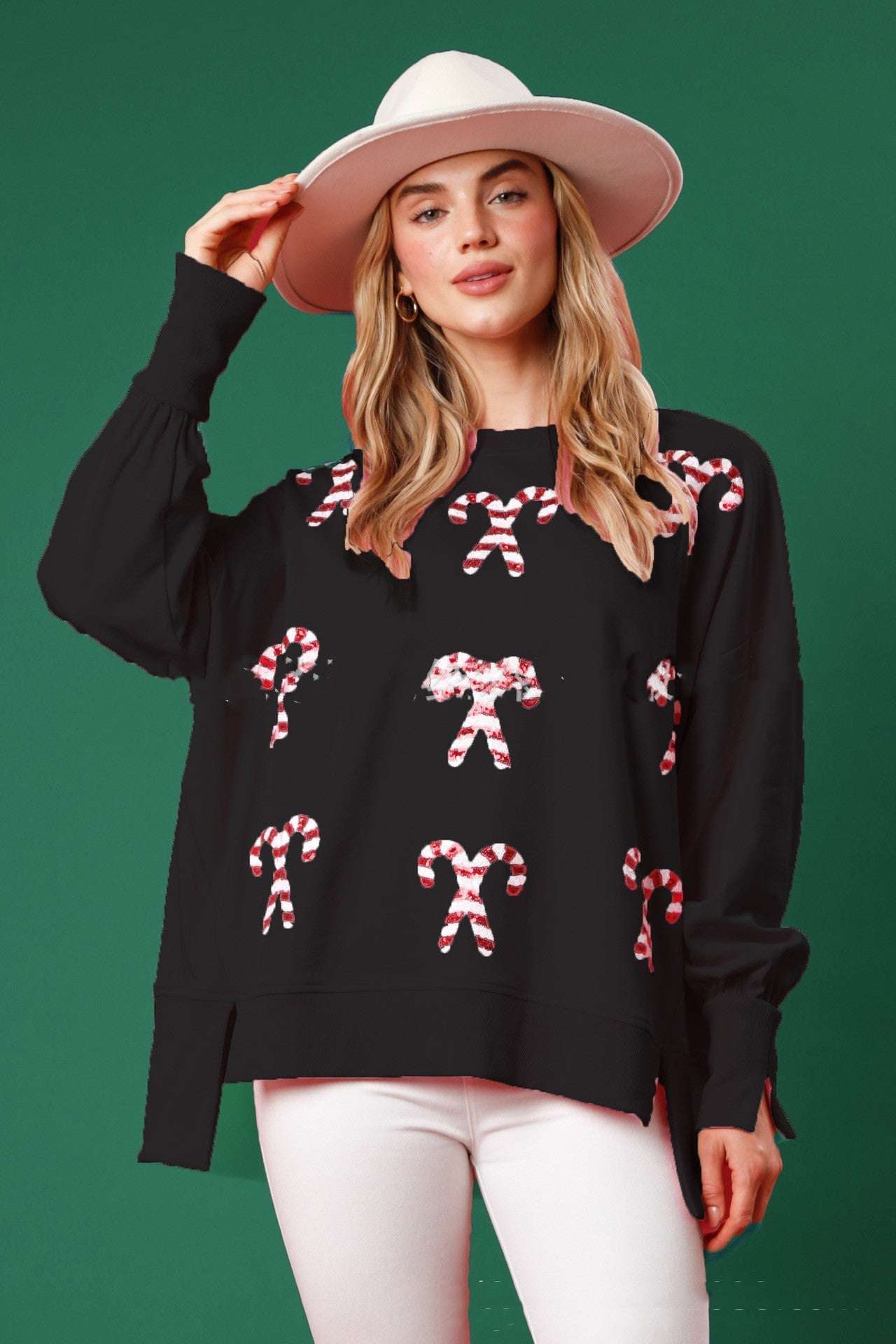 Christmas Fashion Round Neck Sequins Pullover Sweater - globaltradeleader