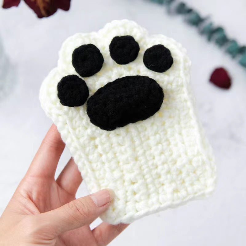 Cat's Paw Gloves Handmade Wool Woven Half Finger Finished Cute Warm Winter Gift For Girlfriend - globaltradeleader