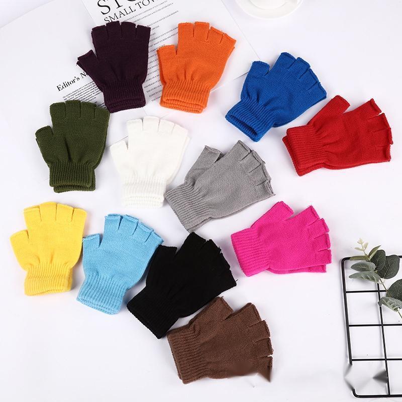 Autumn And Winter Thin Knitted Half Finger Gloves Adult Riding Cold-proof - globaltradeleader