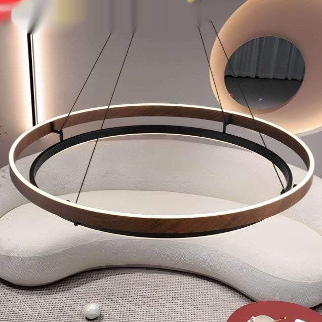 Italian Modern Minimalist Wood Grain Living Room Chandelier - globaltradeleader