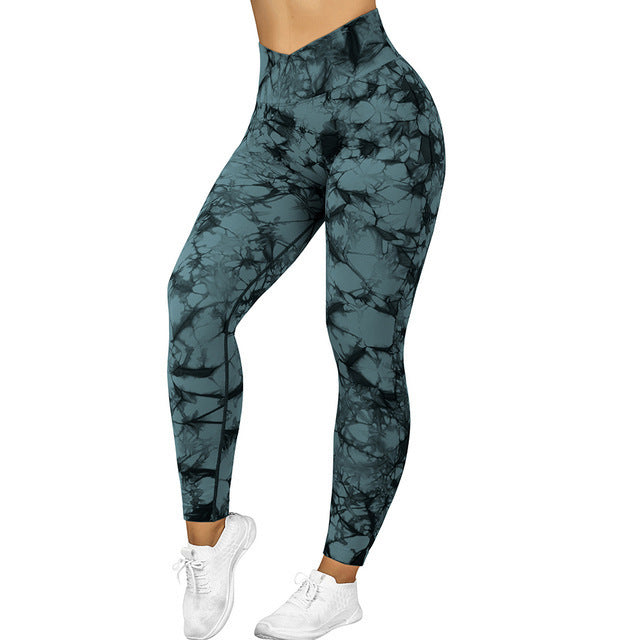 Seamless Tie Dye Leggings Women Yoga Pants Push Up Sport Fitness Running Gym Leggings - globaltradeleader