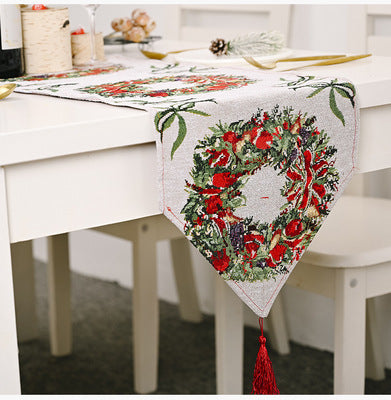 Christmas decorations knitting cloth table flag - globaltradeleader