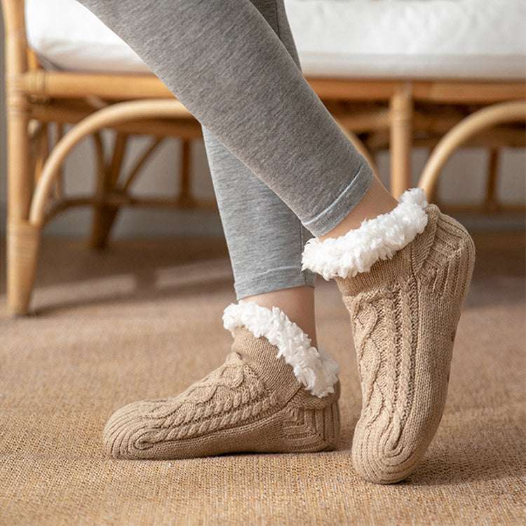 Winter Knitted Plush Floor Socks Home Warm Non-slip Carpet Socks Women - globaltradeleader