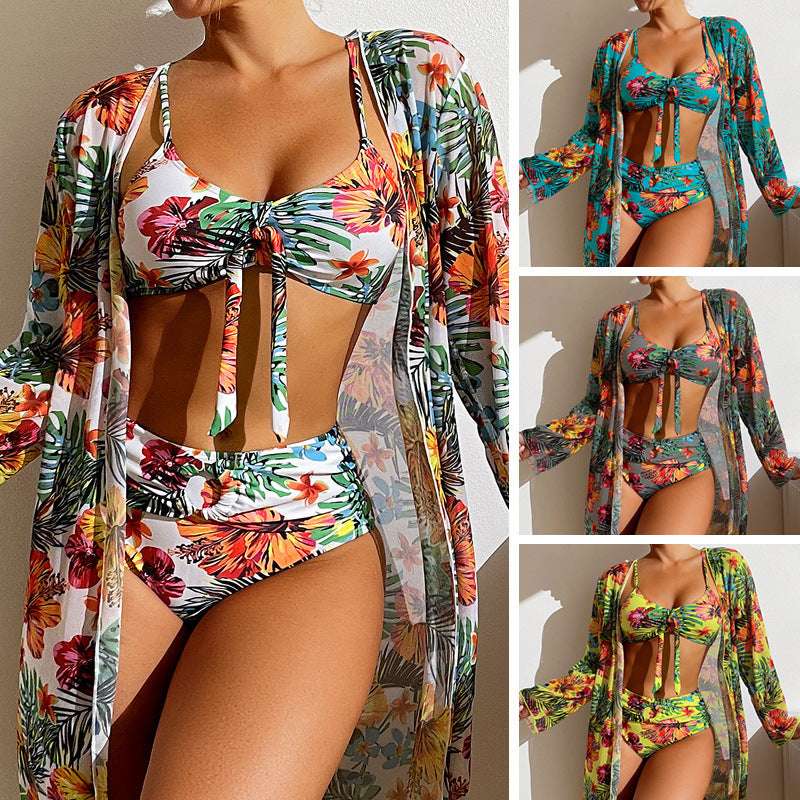 Women's Long Blouse Split Bikini Plus Size Suit - globaltradeleader