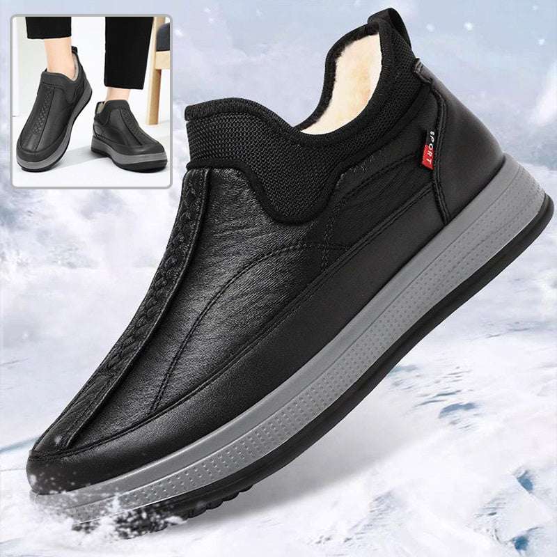 Winter Warm Fleece Snow Boots Round-toed Platform Ankle Boot Fashion Simple Non-slip Flat Cotton Shoes Men - globaltradeleader