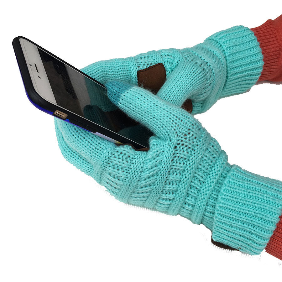 European And American Wool Knitted Turn-over Labeling Touch Screen Gloves - globaltradeleader