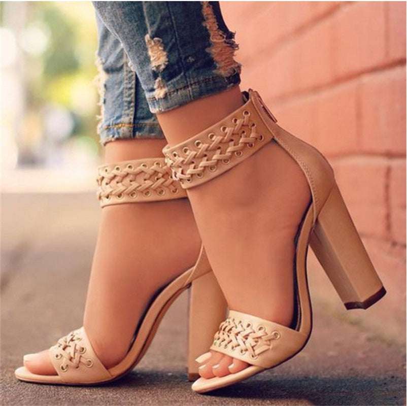Large size sandals super high heel waterproof - globaltradeleader