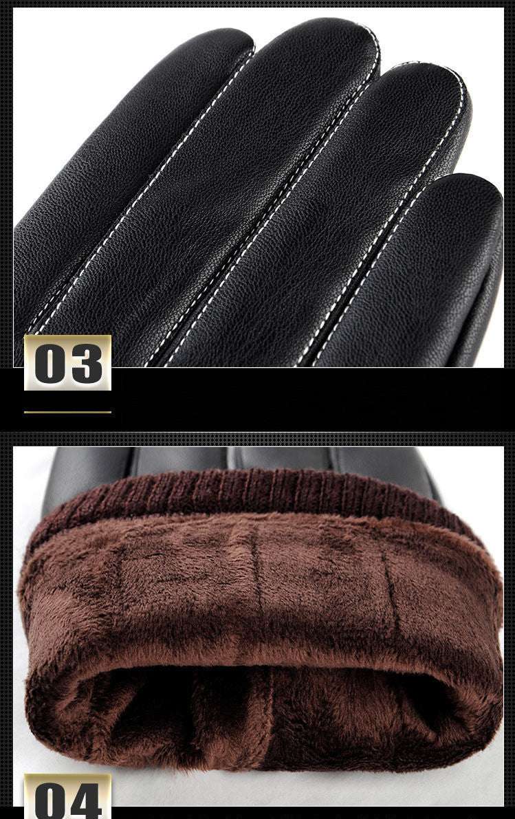 Men's Autumn And Winter Leather Touchpad Sensible Gloves Wool Warm - globaltradeleader