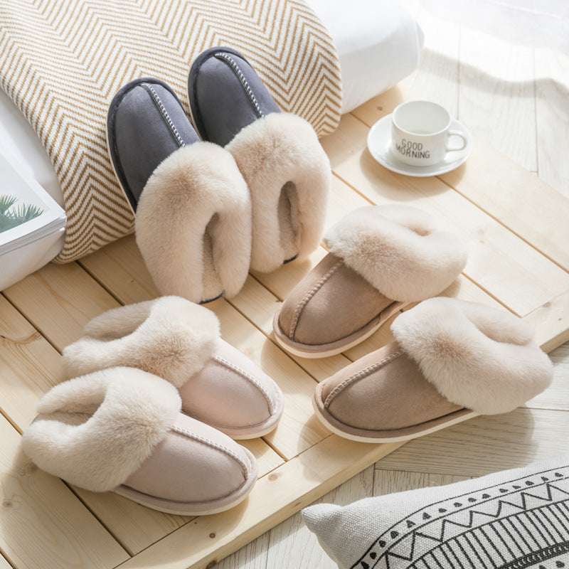 Household Plush Slippers Women Cotton Shoes For Autumn And Winter - globaltradeleader