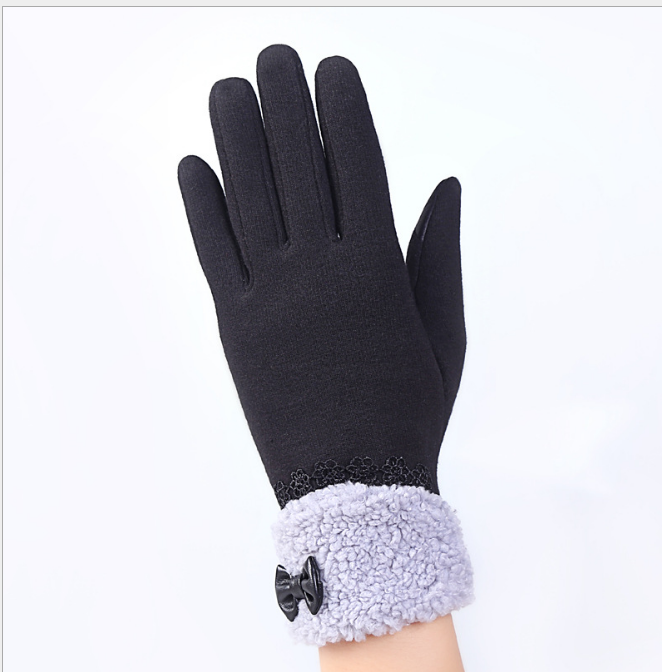 Touch screen ladies winter gloves outdoor sports cycling driving warm gloves not falling velvet gloves