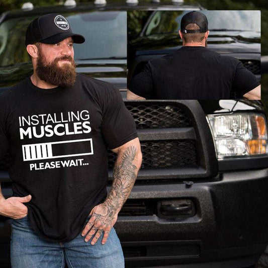 Popular Men's Fitness Muscle Brother Short-sleeved T-shirt