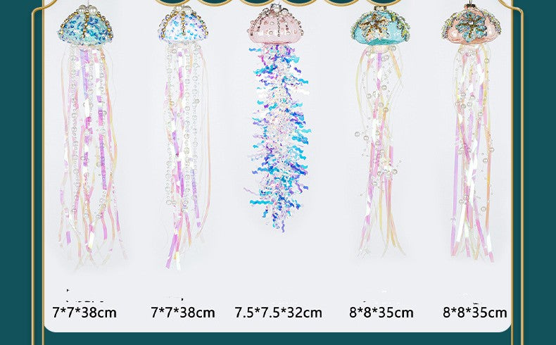 Pearl Glass Jellyfish Christmas Decorations
