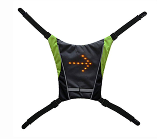 USB Rechargeable Reflective Vest Backpack with LED Turn Signal Light Remote Control Outdoor Sport Safety Bag Gear for Cycling - globaltradeleader