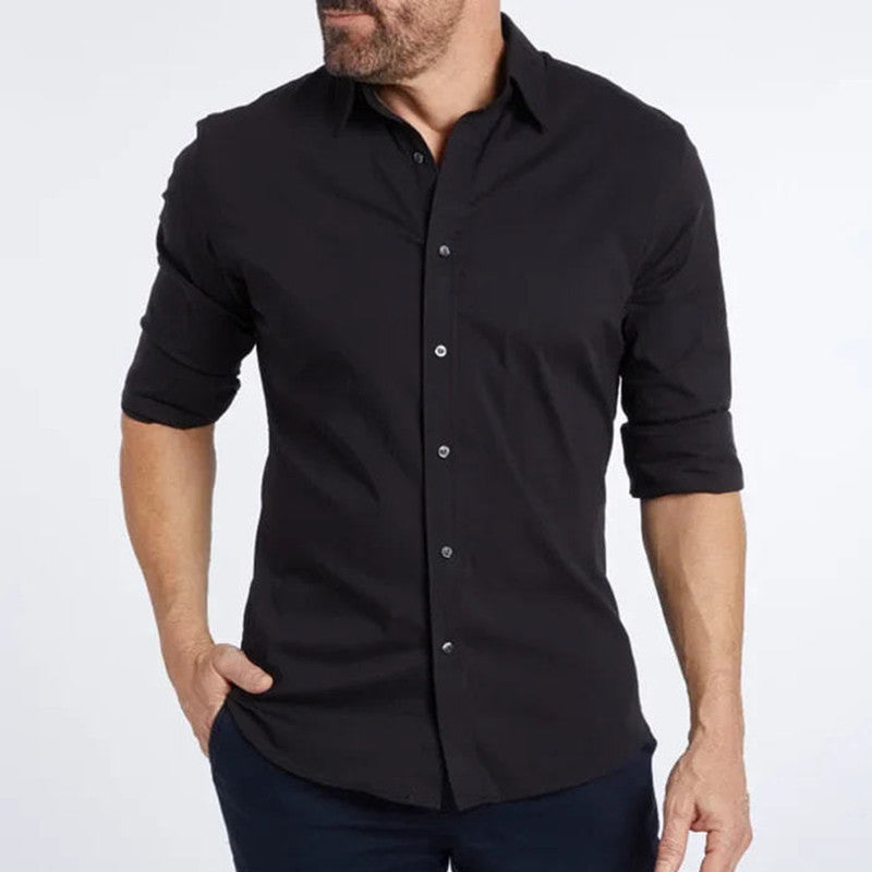 Men's Shirt Zipper Shirt Hidden Fake Button - globaltradeleader