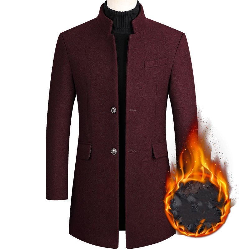Men's Wool Coat Medium Length Leisure Suit - globaltradeleader