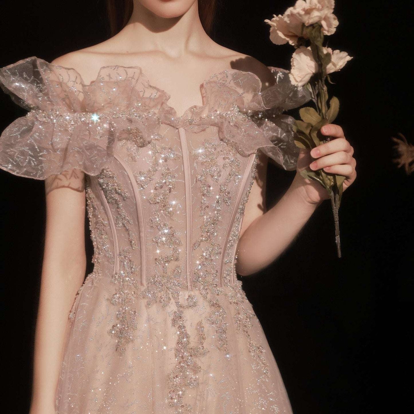 Women's Off Shoulder Dinner Dress - globaltradeleader