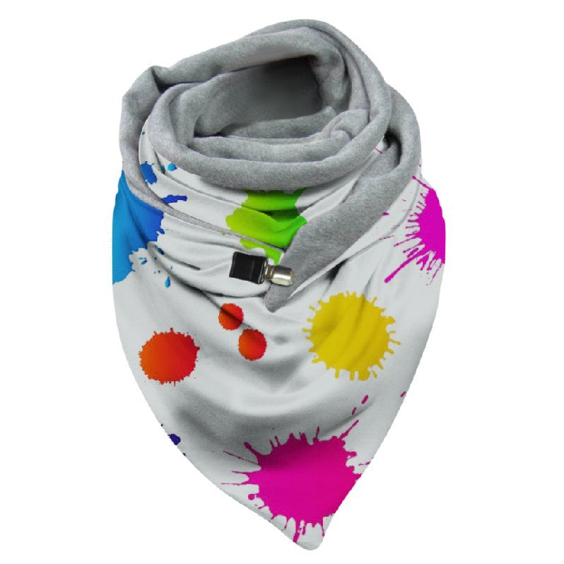 Versatile Thickened Simple Warm Shawl Fashionable Printed Scarf