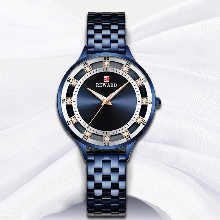 Fashion Steel Belt Quartz Diamond Women's Watch Waterproof - globaltradeleader