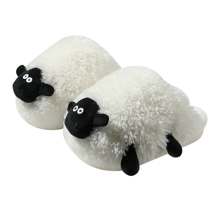 Cute Lamb Cotton Slippers Female Winter