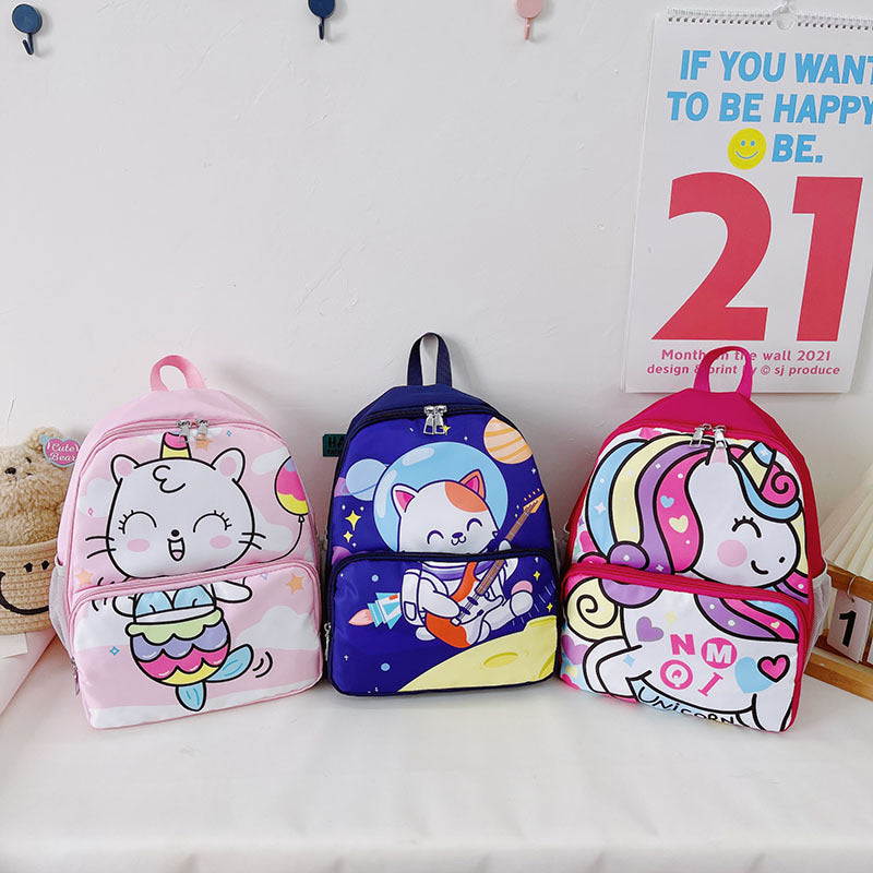 Cute Doodle Cat Cartoon Children's School Bag