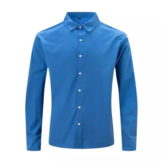 Men's Casual Fashion Cotton And Linen Slim-fit Shirt - globaltradeleader