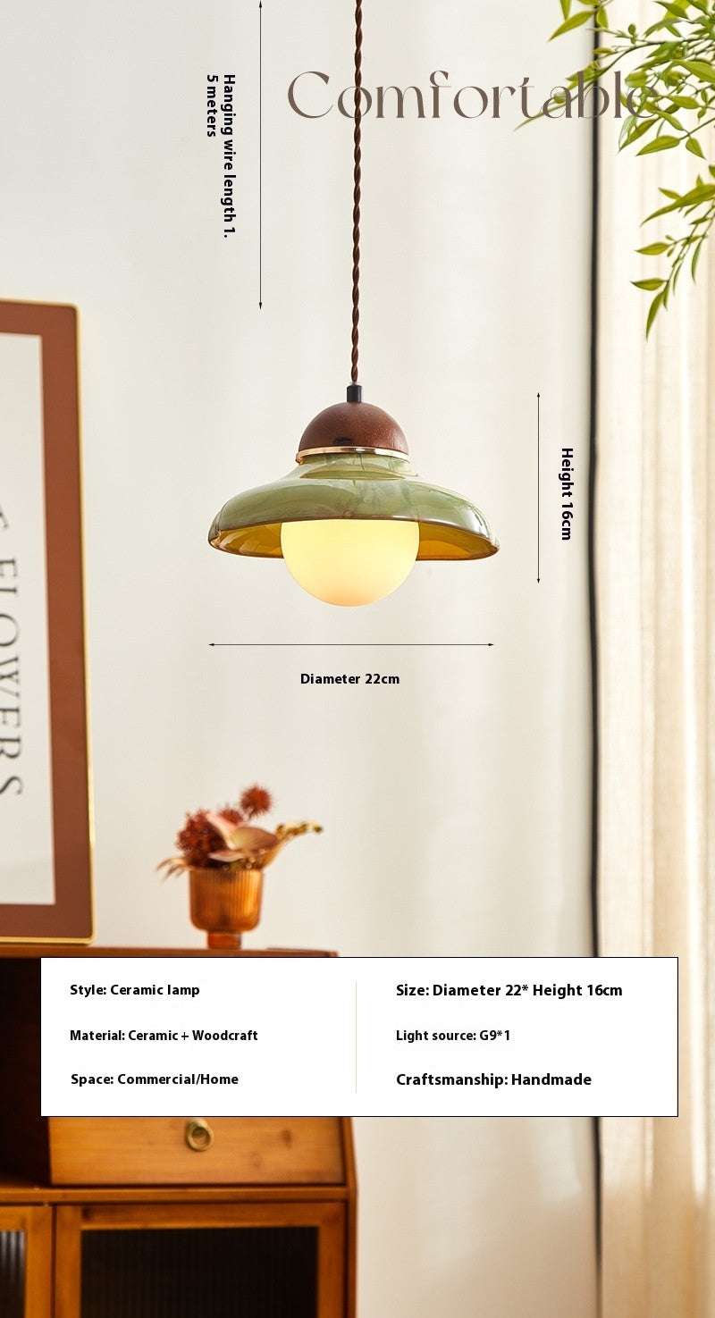 Ceramic Lamp Retro Dining Room Bedroom Bedside Small Droplight - globaltradeleader