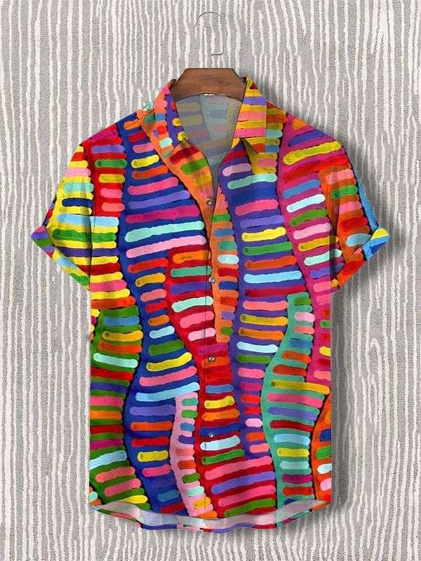 Summer Casual Printed Hawaiian Shirt Men's Vacation - globaltradeleader