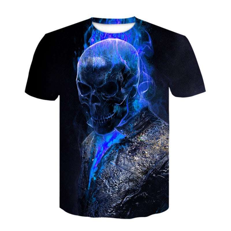 Hip Hop Skull Pattern 3D Printed Short Sleeve Men