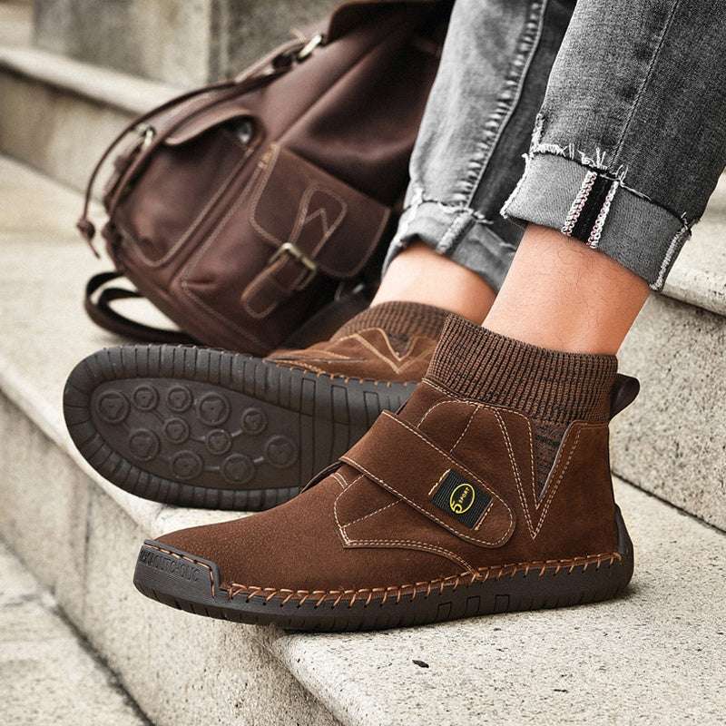 Velcro Shoes Men Ankle Boots Winter Sock Trainer Boots High Quality - globaltradeleader