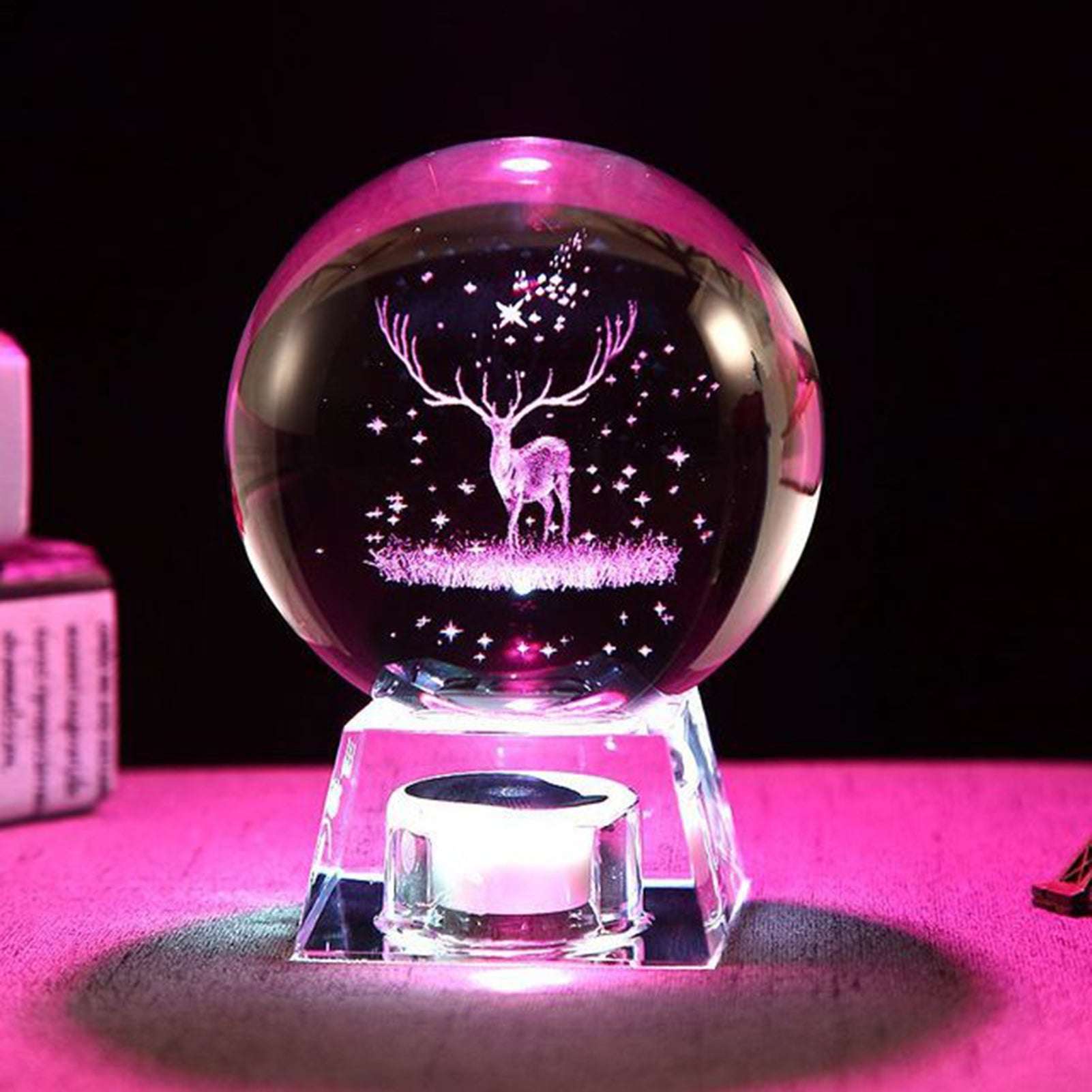 LED Music Box, Luminous Crystal Ball, Milky Way, Solar System, 3D