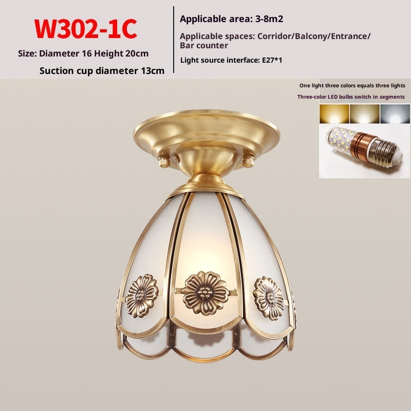 Minimalist Creative Pure Copper Ceiling Lamp - globaltradeleader
