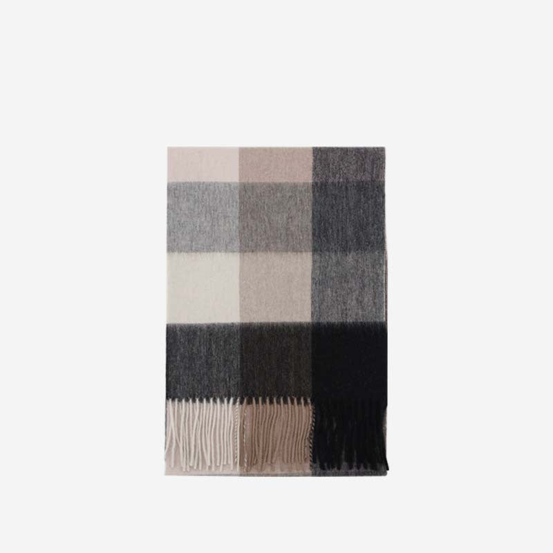 Wool Scarf Winter Popular Women's Men's Thickening Minimalist Plaid