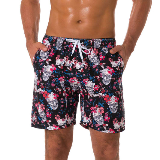 Multi-pocket Floral-lined Beach Shorts Outdoor Shorts - globaltradeleader