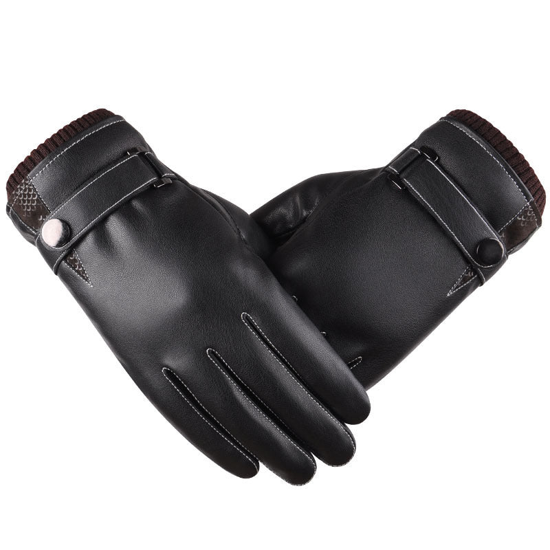 Men's Autumn And Winter Leather Touchpad Sensible Gloves Wool Warm - globaltradeleader