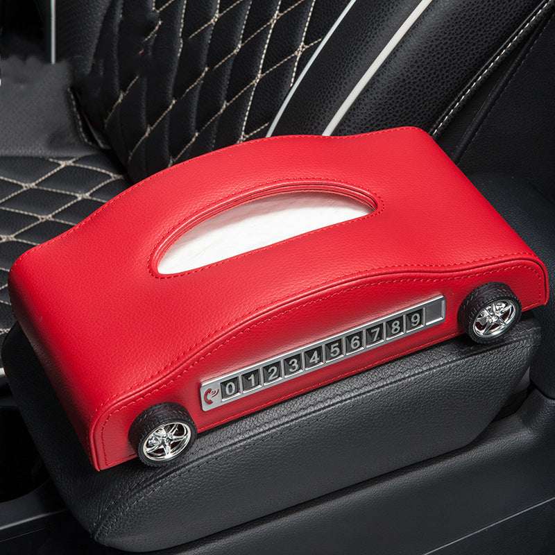 Car Tissue Box Car Interior Supplies Multifunctional Creative Temporary Stop Sign