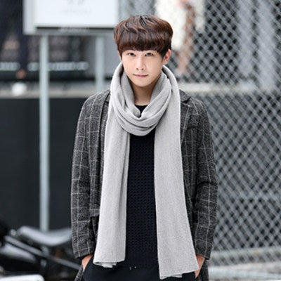 Casual Solid Color Warm And Long Couple Scarf