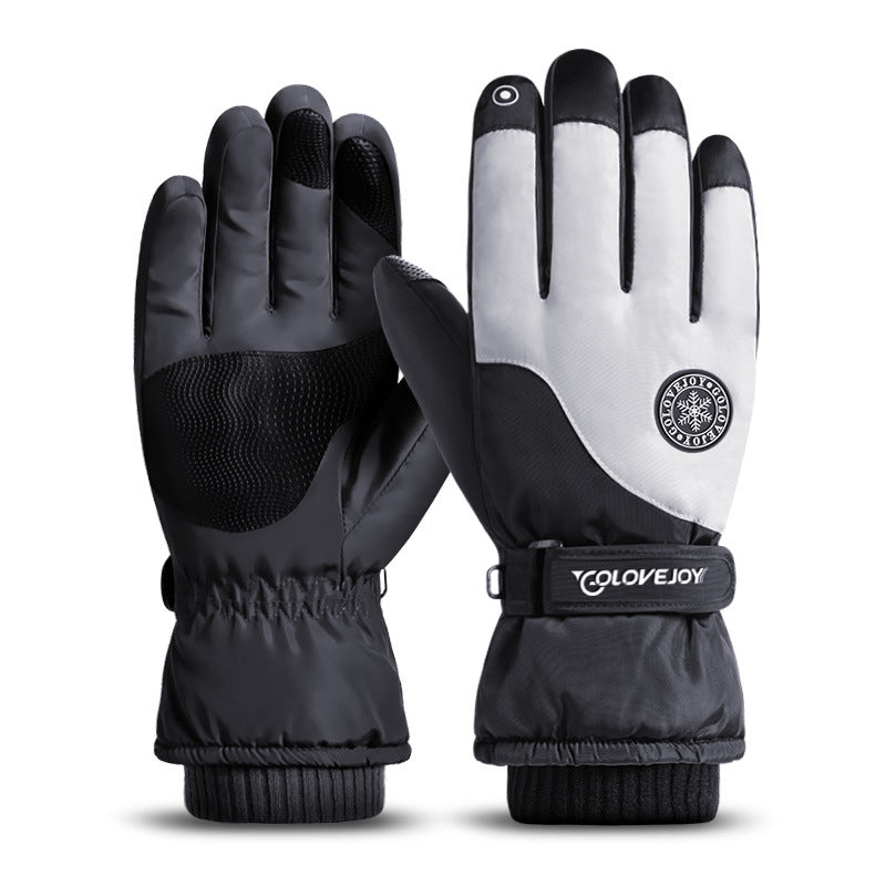 Cycling Three-layer Velvet-filled Cotton-filled Warm Gloves