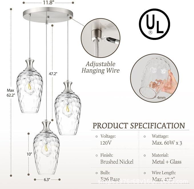 Glass Corridor Kitchen Kitchen Island Restaurant Small Pendant Lamp - globaltradeleader