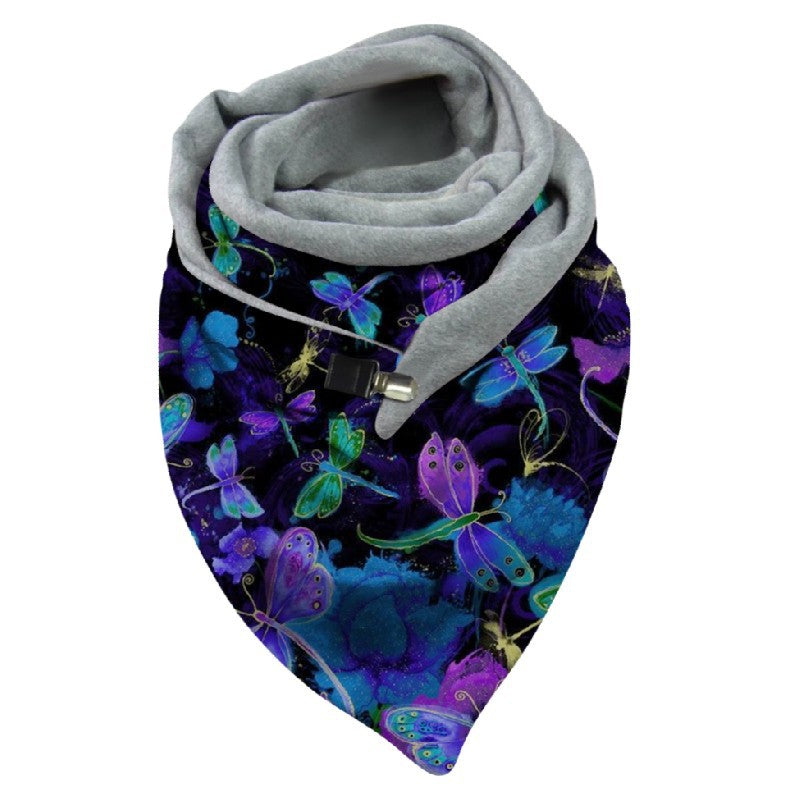 Versatile Thickened Simple Warm Shawl Fashionable Printed Scarf