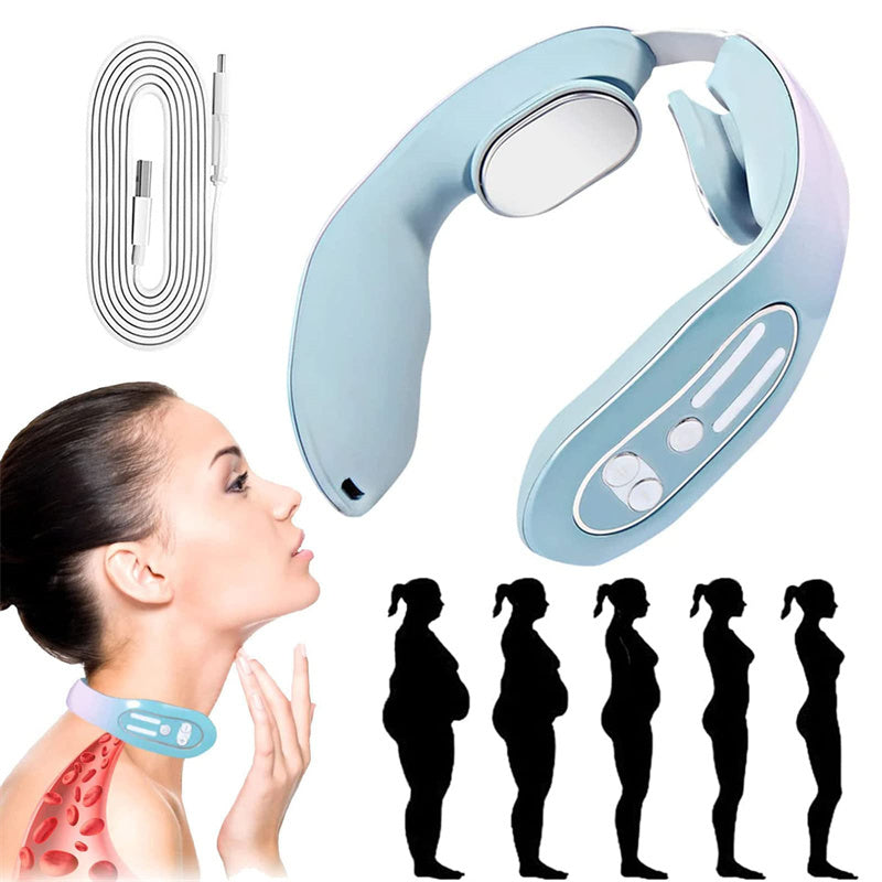 EMS Neck Acupoints Lymphvity Massager Device Intelligent Neck Massager With Heat Blue Hot Design - globaltradeleader