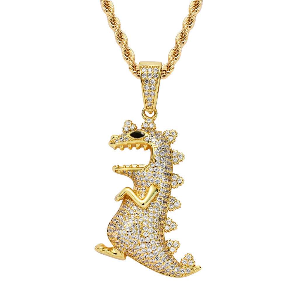 Hip Hop Style Dinosaur Pendant Necklace Decorative Accessories For Holiday Party Gift