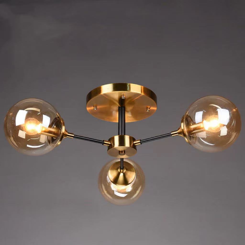 Modern Creative Micro Luxury Copper Plated Glass Ball Ceiling Lamp - globaltradeleader