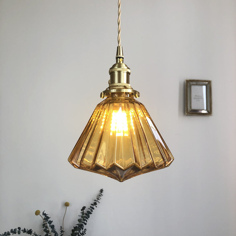 Japanese-style Brass And Glass Pendant Light - globaltradeleader
