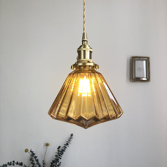 Japanese-style Brass And Glass Pendant Light - globaltradeleader