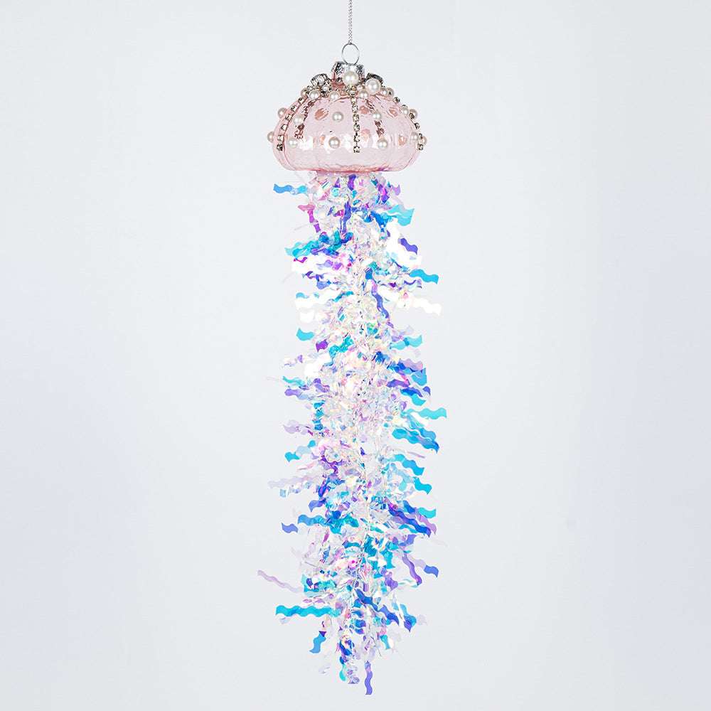 Pearl Glass Jellyfish Christmas Decorations