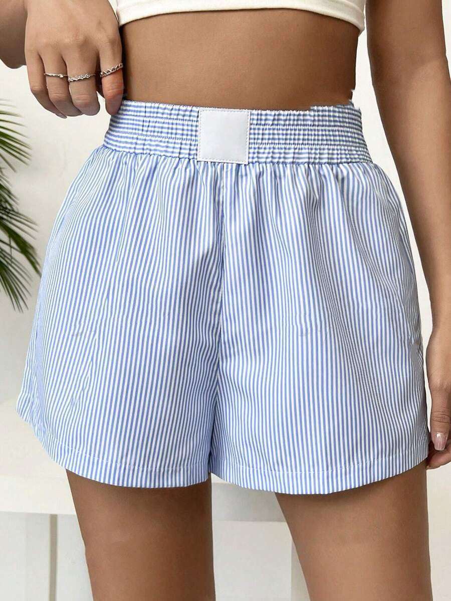 Fashion Individual Casual Striped Shorts For Women - globaltradeleader