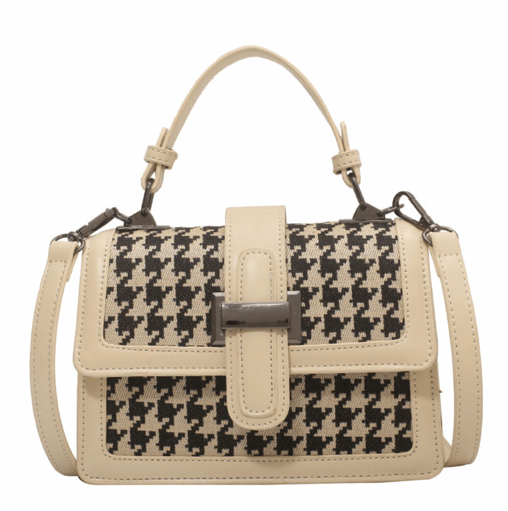 Houndstooth Small Shoulder Messenger Bag College Students Portable Large Capacity
